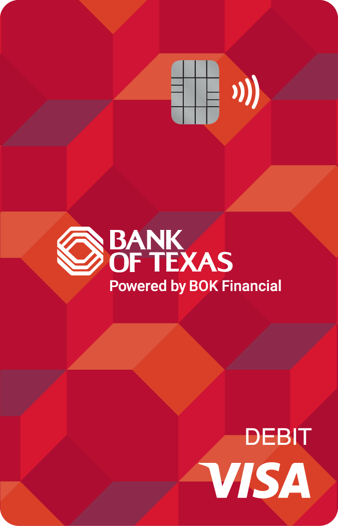 Tarjeta de débito sin contacto de Bank of Texas